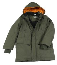 Khaki šusťáková zimní bunda s kapucí Yigga