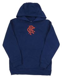 Tmavomodrá fotbalová mikina s kapucí 