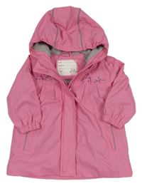 Růžová voděodolná zateplená bunda s kočičkami a kapucí X-mail