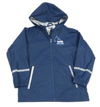 Tmavomodrá nepromokavá bunda s bagrem a kapucí Lupilu