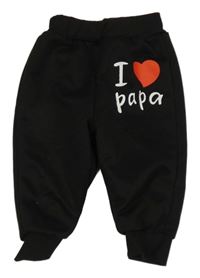 Černé tepláky s nápisem 