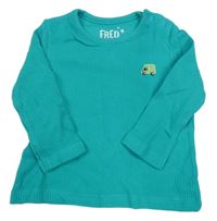 Tyrkysové žebrované triko s autem F&F