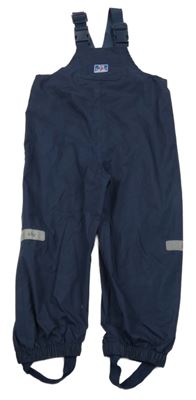 Tmavomodré šusťákové laclové voděodolné kalhoty Jojo Maman Bébé