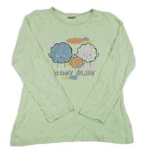 Zelenkavé triko s obrázkem kids