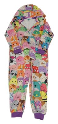 Barevná fleecová kombinéza s kapucí - Squishmallows