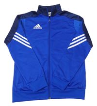 Tmavomodro-modrá sportovní propínací mikina Adidas