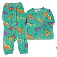 Zelené plyšové pyžamo s dinosaury M&S