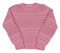 Růžový perforovaný svetr Primark