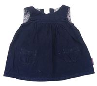 Tmavomodré manšestrové šaty Jojo Maman Bébé