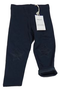 Nové - Tmavomodré zateplené legíny s hvězdami Next