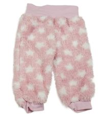 Světlerůžové chlupaté kalhoty s puntíky Orsolino