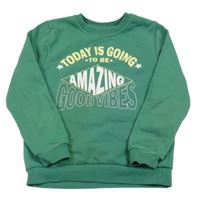 Zelená mikina s nápisem Primark