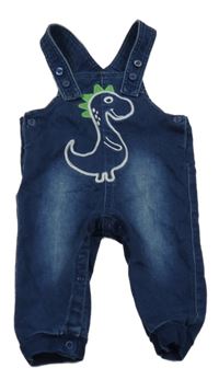 Tmavomodré teplákovo/riflové lacláče s dinosaurem Ergee 