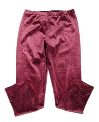 Růžové sametové kalhoty s puntíky Tu