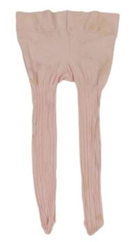 Světlerůžové silonové punčocháče 