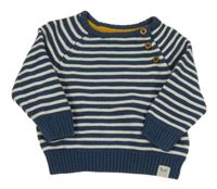 Tmavomodro-bílý pruhovaný svetr Manor