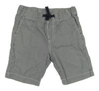 Tmavomodro-bílé proužkované plátěné kraťasy H&M