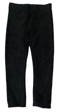 Černé sametové žebrované legíny George