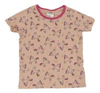 Broskvové tričko s jednorožci Lilly & Dan