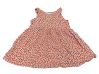 Světlerůžové bavlněné šaty s jablíčky Next