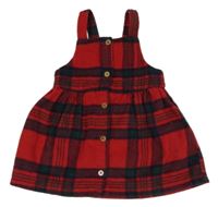 Červeno-barevné kostkované vlněné propínací šaty F&F