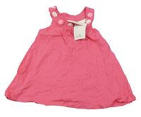 Nové - Fuchsiová šatová tunika s kytičkami Topolino 