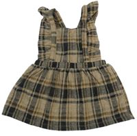 Béžovo-hnědá kostkovaná laclová sukně F&F