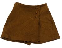 Hnědá skort semišová sukně Zara 