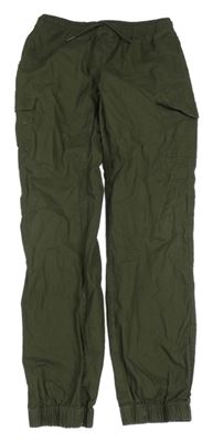 Khaki plátěné cargo cuff kalhoty Denim Co. 