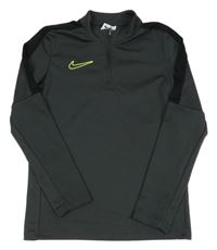 Tmavošedo-černá funkční sportovní mikina Nike