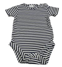 Tmavomodro-bílé pruhované žebrované body F&F