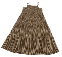 Světlehnědo-černé vzorované letní šaty H&M