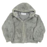 Šedá kožešinová podšitá bunda s kapucí Tu