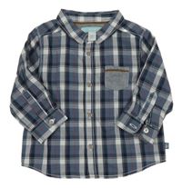 Modrošedo-tmavomodro-bílá kostkovaná košile OBaïBi