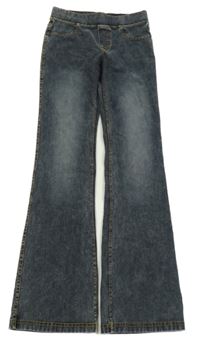 Tmavošedé flare teplákové rifle H&M