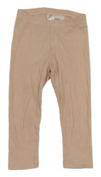 Pudrové žebrované legíny H&M