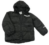 Černá prošívaná šusťáková přechodová bunda s odepínací kapucí LINDEX