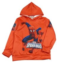 Červená sportovní mikina se Spider-manem a kapucí