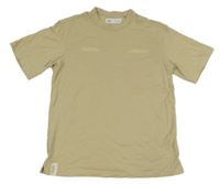 Béžové tričko s nápisy ZARA