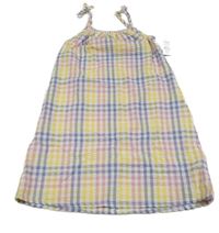 Nové - barevné kostkované krepové letní šaty Nutmeg