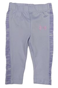 Světlefialovo-melírované funkční sportovní legíny s logem UNDER ARMOUR