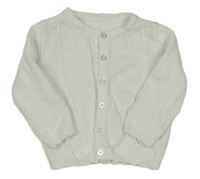 Bílý žebrovaný propínací svetr Nutmeg