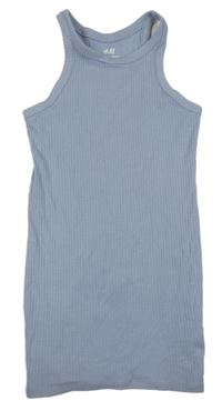 Světlemodrofialová žebrovaná letní šatová tunika H&M