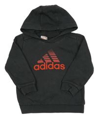 Tmavošedá mikina s kapucí Adidas