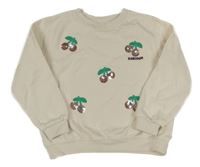 Smetanová mikina s třešničkami s flitry H&M