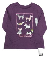 Nové - purpurové triko s pejsky St. Bernard