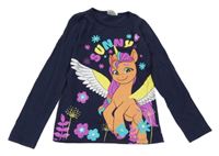 Tmavomodré triko s pony 