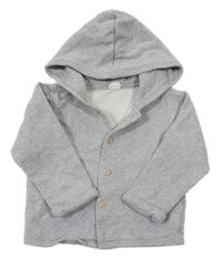 Šedá melírovaná propínací mikina s kapucí H&M