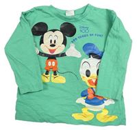 Zelené triko s Mickeym a Donaldem Matalan