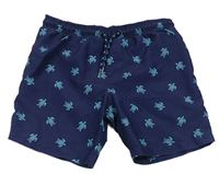 Tmavomodré plážové kraťasy s želvami zn. Primark